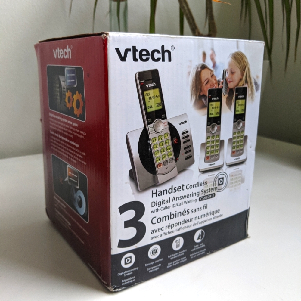 Vtech DECT 6.0 Dual Handset Cordless Phone (3 Pack)
